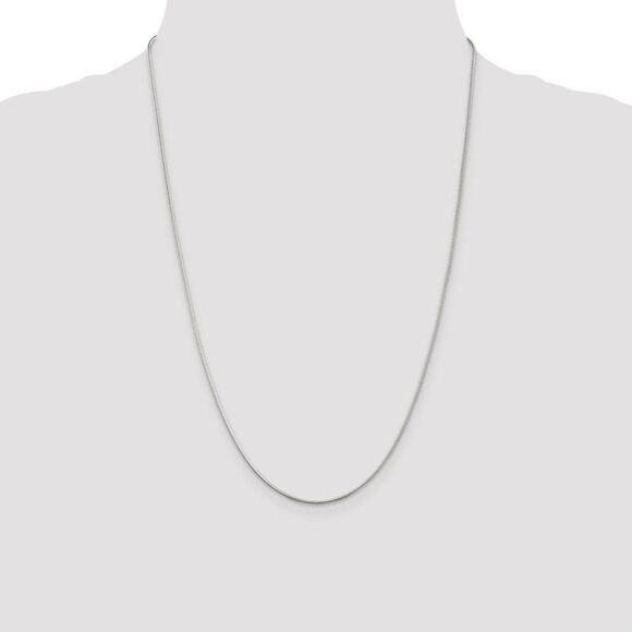 1mm Sterling Silver Solid Round Snake Chain Necklace, 24 Inch - Picture 2 of 8